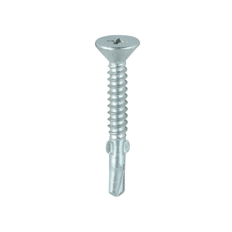 Metal Construction Timber to Light Section Screws - Countersunk - Wing-Tip - Self-Drilling - Exterior - Silver Organic - 4.8 x 38