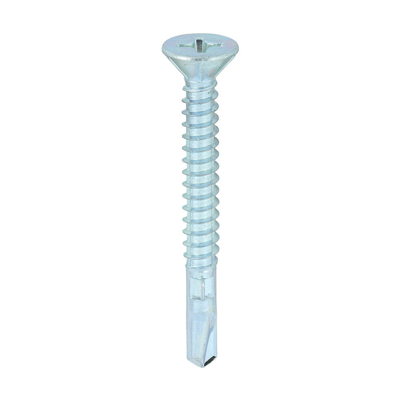 Metal Construction Timber to Light Section Screws - Countersunk - Wing-Tip - Self-Drilling - Zinc - 5.5 x 50