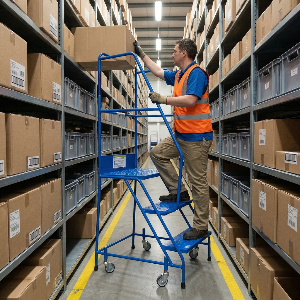 Lightweight Warehouse Steps – 300kg Capacity – 17kg – Anti-Slip Platfo