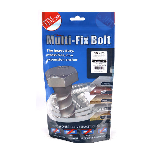 Masonry Bolts - Hex - Exterior - Silver - 10.0 x 75