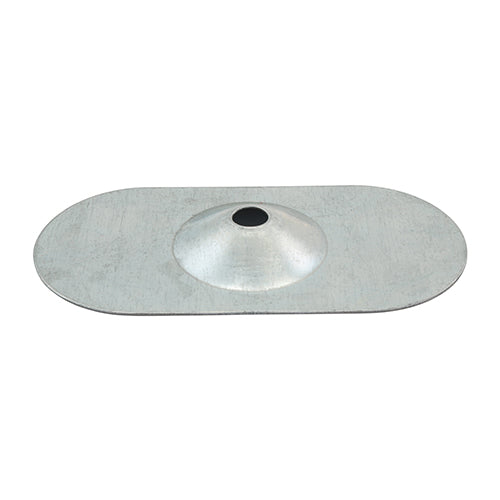 Metal Oval Stress Plate - Galvanised - 82 x 40