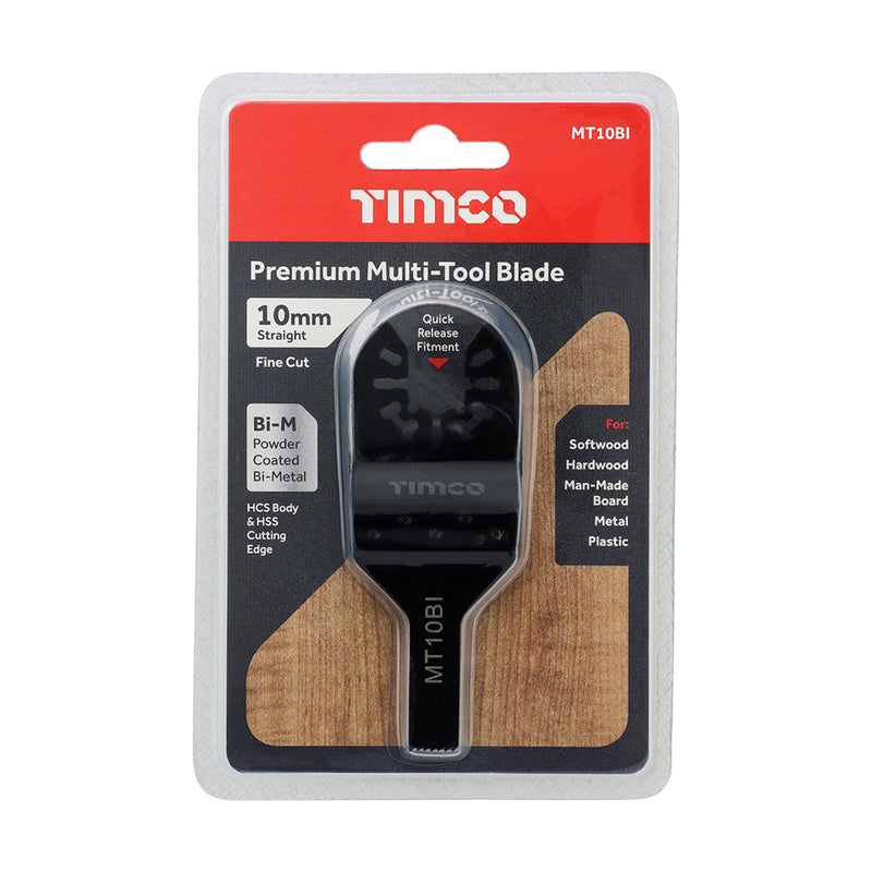Premium Multi-Tool Blade - Straight - For Wood/Metal - 10mm