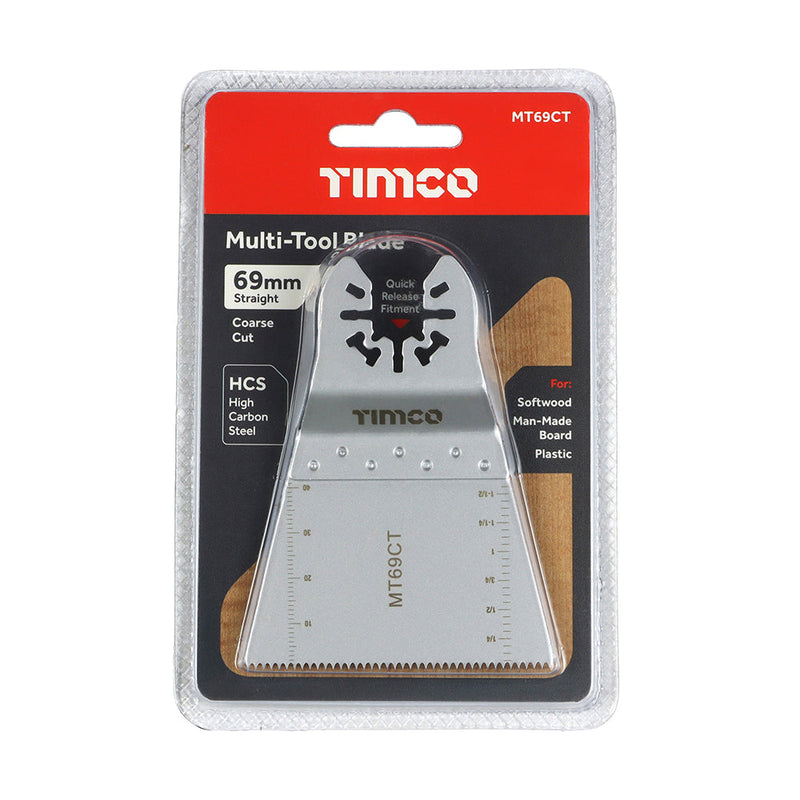 Multi-Tool Blade - Straight Coarse - For Wood - 69mm