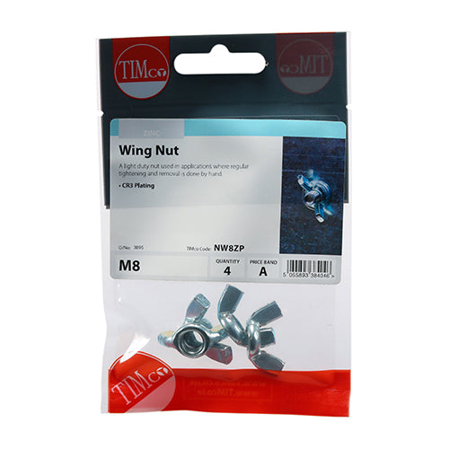 Wing Nuts - Zinc - M8