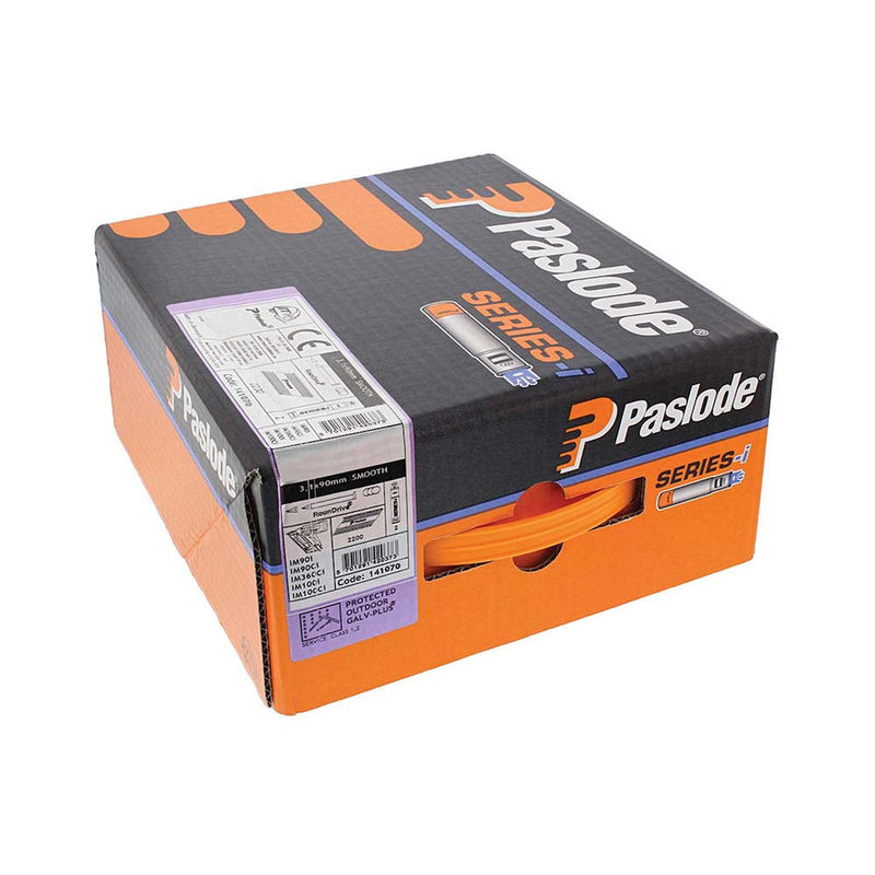 Paslode IM360Ci Nails & Fuel Cells Trade Pack - Plain Shank - Galvanised + - 141070 - 3.1 x 90/2CFC