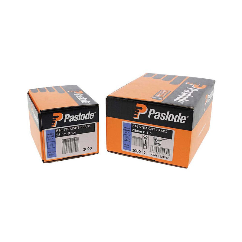 Paslode IM65 Brads & Fuel Cells Pack - Straight - Electro Galvanised - 921587 - 16g x 25/2BFC