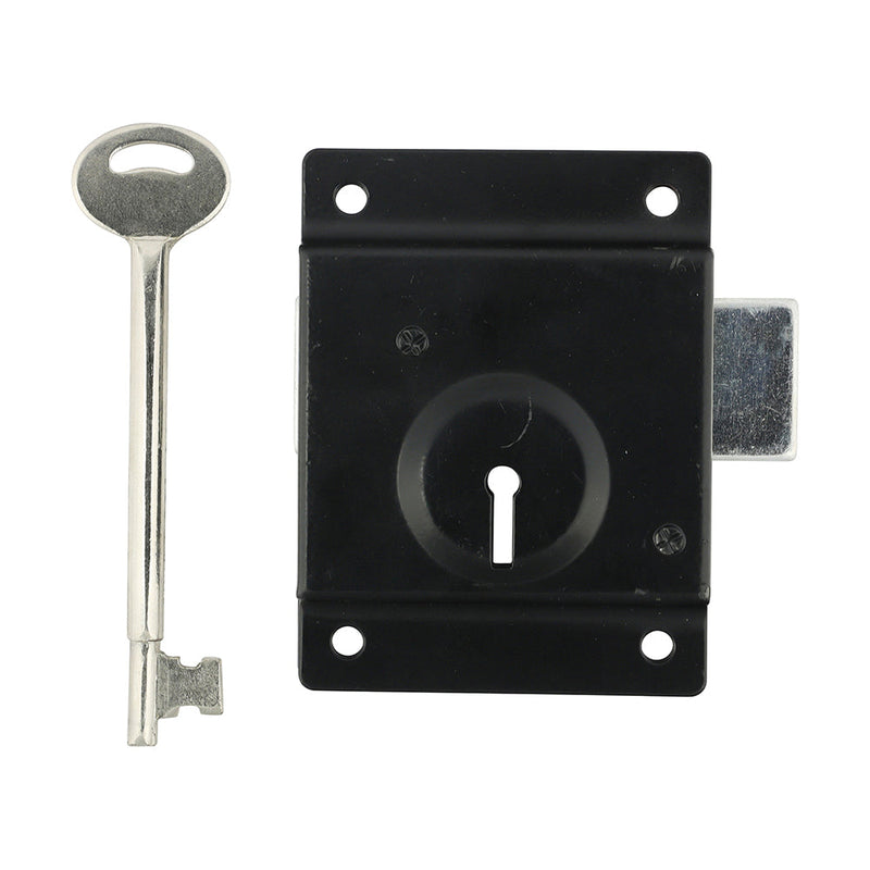 Press Lock with Extra Long Keys - Epoxy Black - 3"