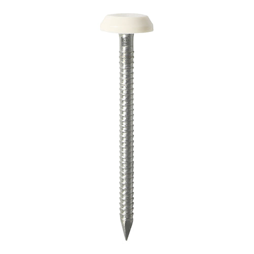 Polymer Headed Pins - Stainless Steel - White - 50mm