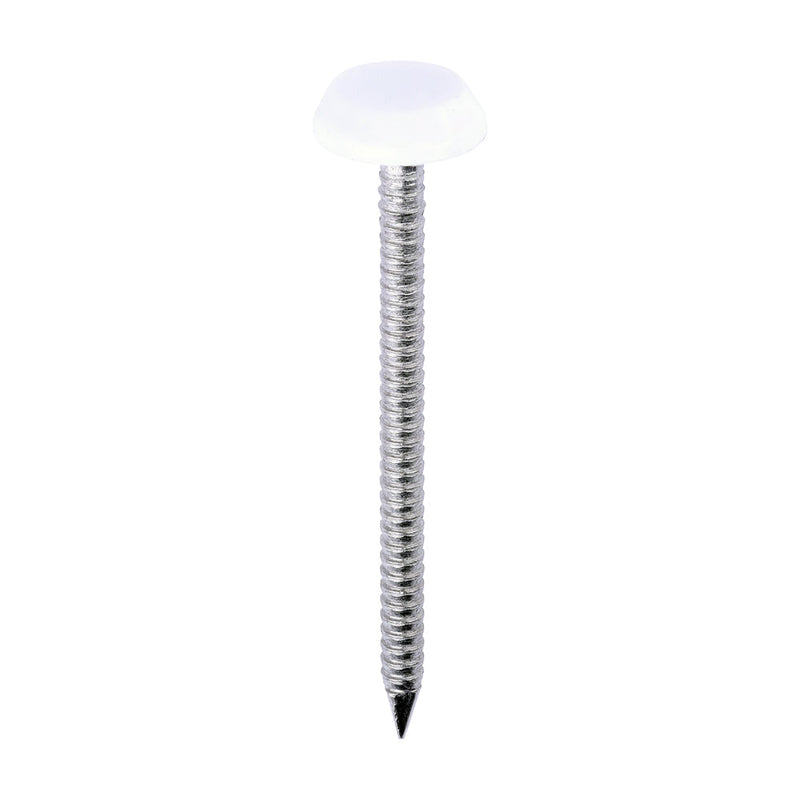 Polymer Headed Nails - A4 Stainless Steel - White - 50mm