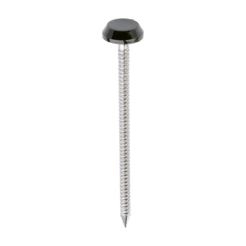 Polymer Headed Nails - A4 Stainless Steel - Mahogany - 65mm