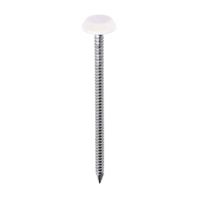 Polymer Headed Nails - A4 Stainless Steel - Cream - 65mm