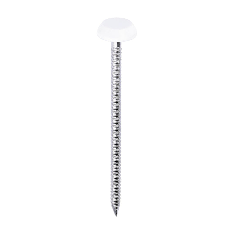 Polymer Headed Nails - A4 Stainless Steel - White - 65mm