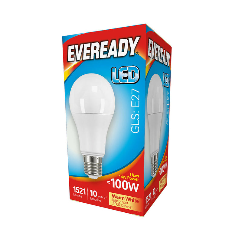 Eveready LED GLS Light Bulb - E27 - 1521 Lumen - 13.8W - Warm Light
