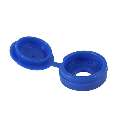 Hinged Screw Caps - Small - Blue - To fit 3.0 to 4.5 Screw