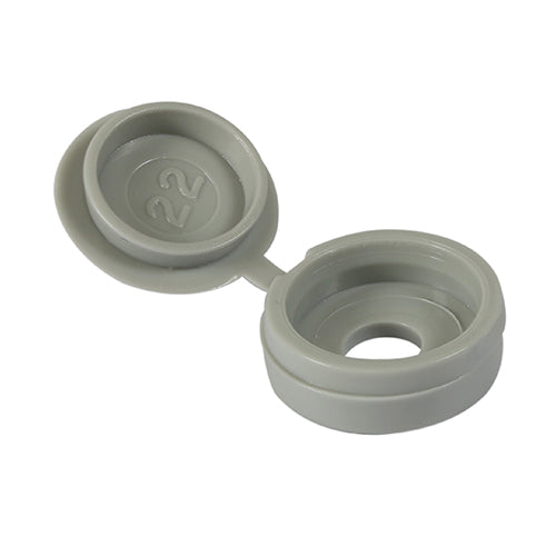 Hinged Screw Caps - Small - Light Grey - To fit 3.0 to 4.5 Screw