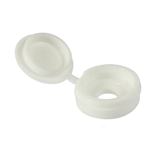 Hinged Screw Caps - Small - White - To fit 3.0 to 4.5 Screw