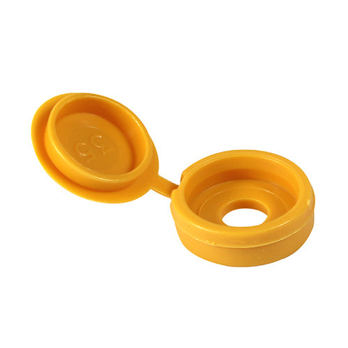 Hinged Screw Caps - Small - Yellow - To fit 3.0 to 4.5 Screw