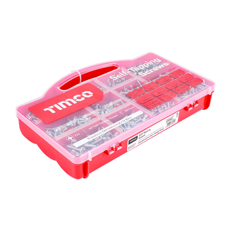 Metal Tapping Screws - Mixed Tray - PZ - Self-Tapping - Zinc - 1,305pcs