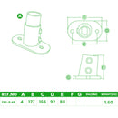 Slope Fittings – 11°–29° Base, Tee & Cross for 48.3mm Tube