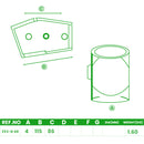 Slope Fittings – 11°–29° Base, Tee & Cross for 48.3mm Tube