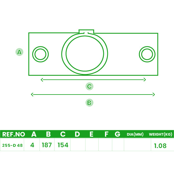 Slope Fittings – 11°–29° Base, Tee & Cross for 48.3mm Tube