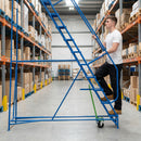 Steel Racking Ladders – 300kg – 15 Tread – 3750mm Platform – Heavy Duty Warehouse Steps