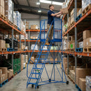 Steel Racking Ladders – 300kg – 15 Tread – 3750mm Platform – Heavy Duty Warehouse Steps