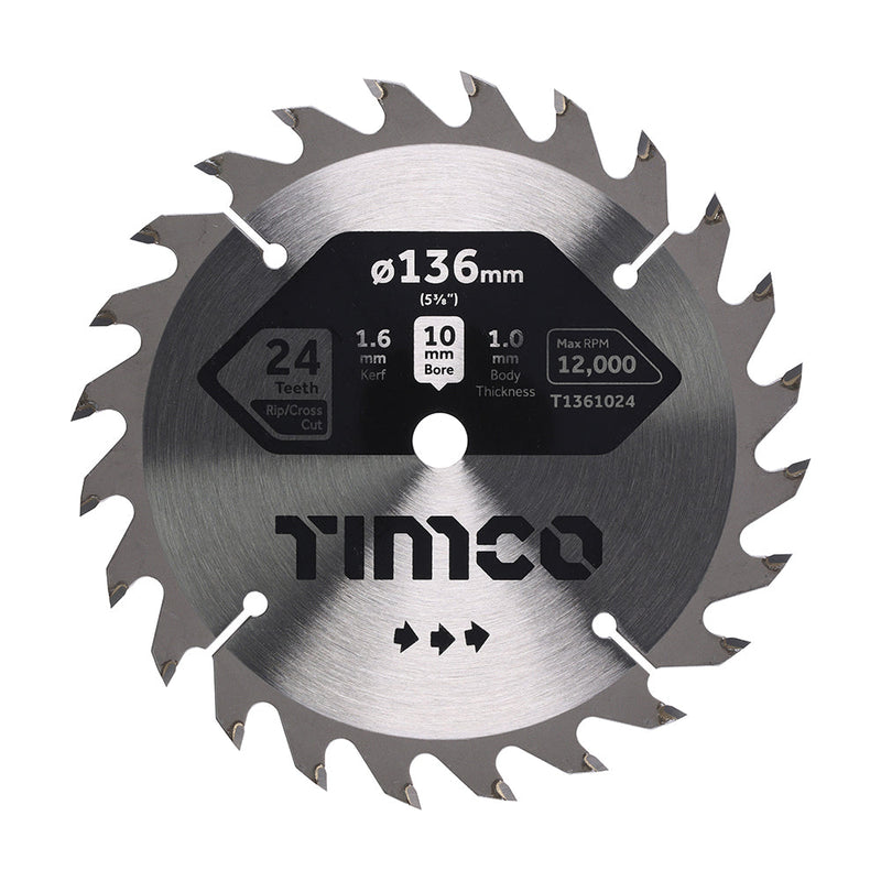 Handheld Cordless Circular Saw Blade - 136 x 10 x 24T