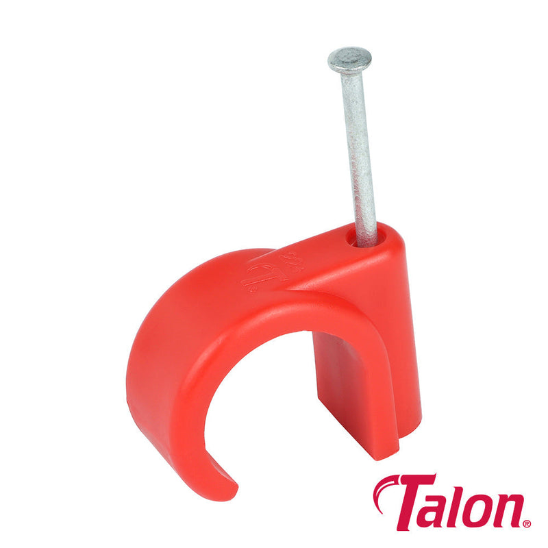 Nail In Pipe Clip - Red - NCH22 - 22mm