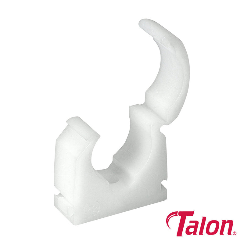 Single Hinged Clip - White - TS22 - 22mm