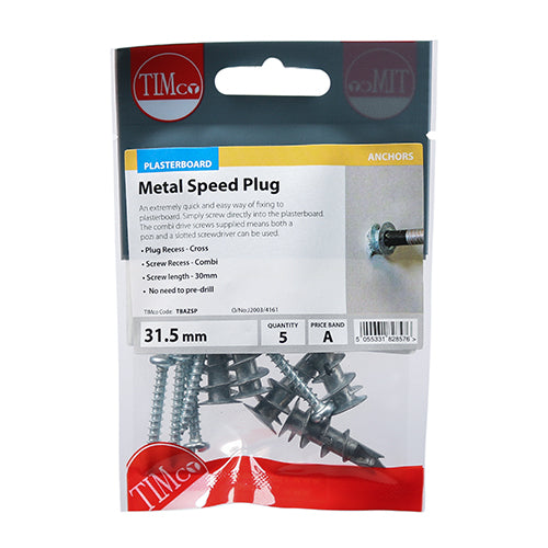 Metal Speed Plugs & Screws - Zinc - 31.5mm