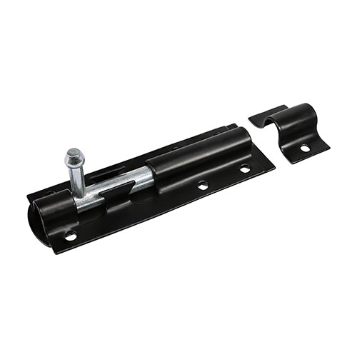 Straight Tower Bolt - Black - 6"