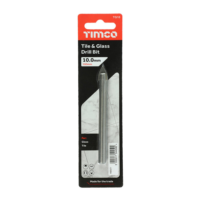 TCT Arrow Head Tile & Glass Bit - 10.0mm