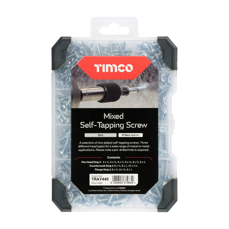 Mixed Tray - Self-Tapping Screws – Zinc - 475pcs