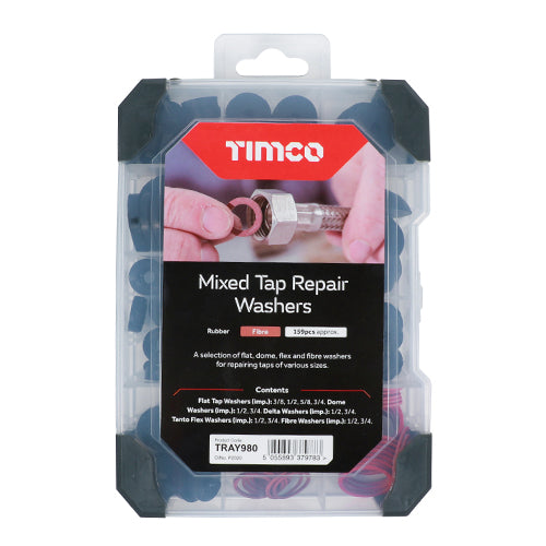 Mixed Tray - Tap Repair Washers - 159pcs