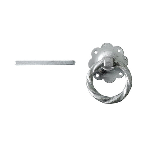 Ring Gate Latch - Twisted - Hot Dipped Galvanised - 6"