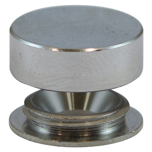 Threaded Screw Caps - Solid Brass - Satin Chrome - 12mm