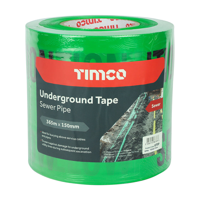 Underground Tape - Sewer Pipe - 365m x 150mm
