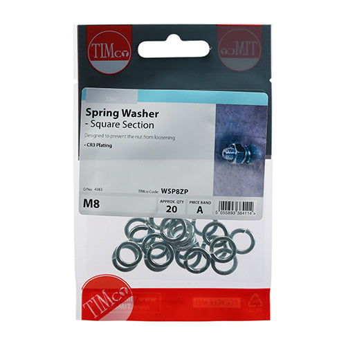 Spring Washers - Zinc - M8