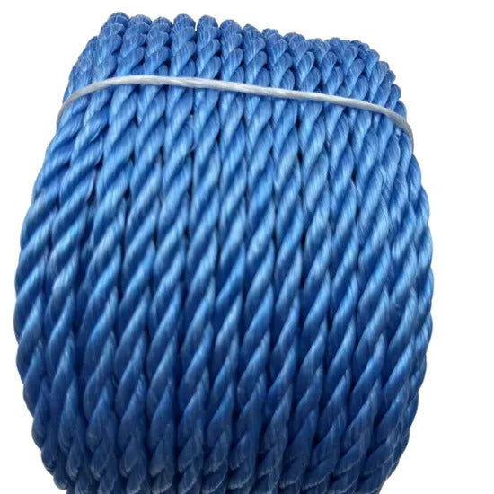 8mm Blue Polypropylene Drawcord Rope – 220m Coil, Heavy-Duty 3-Strand Twisted, Strong 960kg Break Strength, Rot-Proof, Floating, Ideal for Marine & DIY