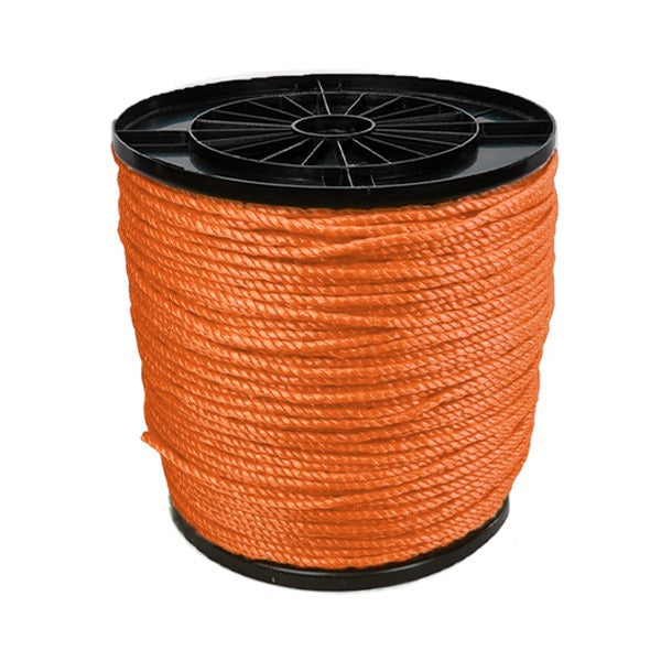 Heavy-Duty Polypropylene Rope 6mm x 500m – Orange, 3-Strand Twisted Draw Cord for Cable Pulling, Industrial, Agricultural & Marine – 550kg Strength