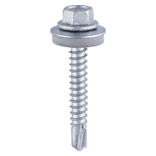 Metal Construction Heavy Section Screws - Hex - EPDM Washer - Self-Drilling - Zinc - 5.5 x 32