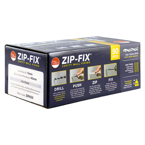 Zip-Fix Cavity Wall Fixings - Zinc - M6