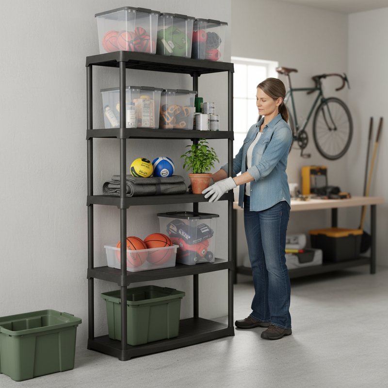 Heavy Duty Plastic Shed Shelving - 1760mm High - 20kg Capacity