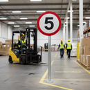 Premium 5 mph Speed Limit Sign for Private Roadways and Construction Sites - Durable Post-Mounted Design with High Visibility