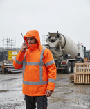 Professional Multi Fire Retardant Hi-Vis Anti-Static Waterproof Parka Jacket with Concealed Zip, Ventilation, and Flame Protection