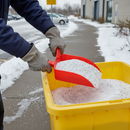 Premium Large Grit Bin Rock Salt Hand Scoop - Durable Fluorescent Polypropylene with Anti-Static Additive for Year-Round Use