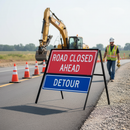 Premium Double Sided Metal Temporary Road Sign Frame 1050 x 450mm for Diversion and Warning Applications