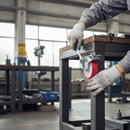 100mm Heavy Duty Braked Swivel Bolt Hole Castor Red Poly