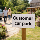 Customer Car Park Sign – 1mm Rigid Plastic – Weather & UV Resistant – Indoor & Outdoor Use